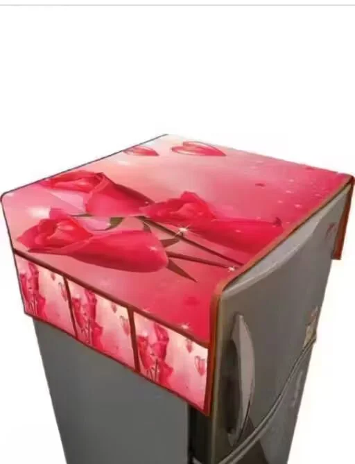 Trimly Printed Fridge Top Cover | 6 Utility Pockets | 21x39 Inch | Kitchen Organizer image 1