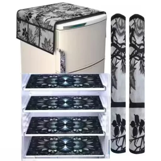Fridge Accessory Set | Top Cover| 6 Multi-Use Mats & 2 Handle Covers image 1