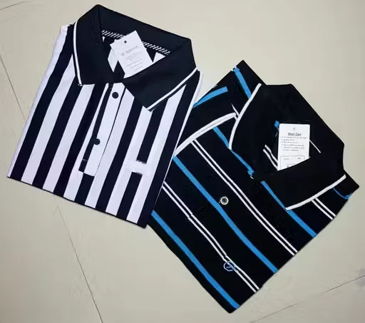 Men Cotton Blend Collar T-Shirt Combo Pack of 2 | Half Sleeve Casual Daily Wear | Summer Breathable Comfortable T-Shirt Set | L Size image 1