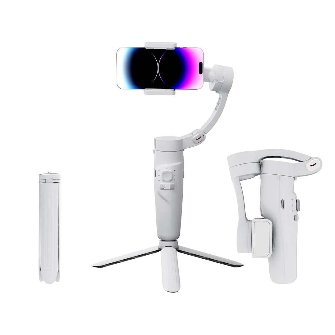 Basics Foldable 3 Axis Gimbal Stabilizer with Advanced Gyroscope (Light Grey) image 1