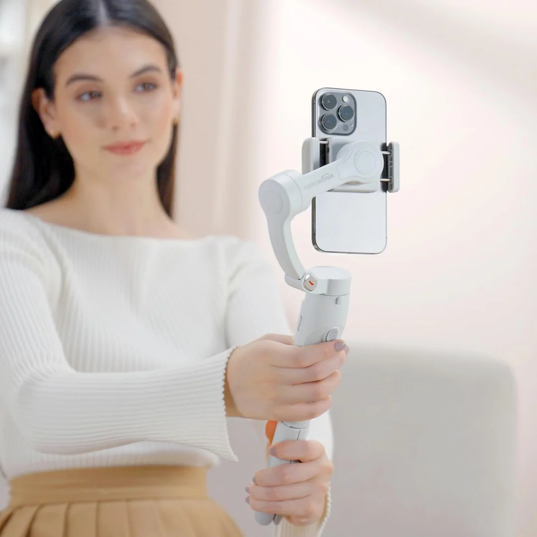Basics Foldable 3 Axis Gimbal Stabilizer with Advanced Gyroscope (Light Grey) image 5