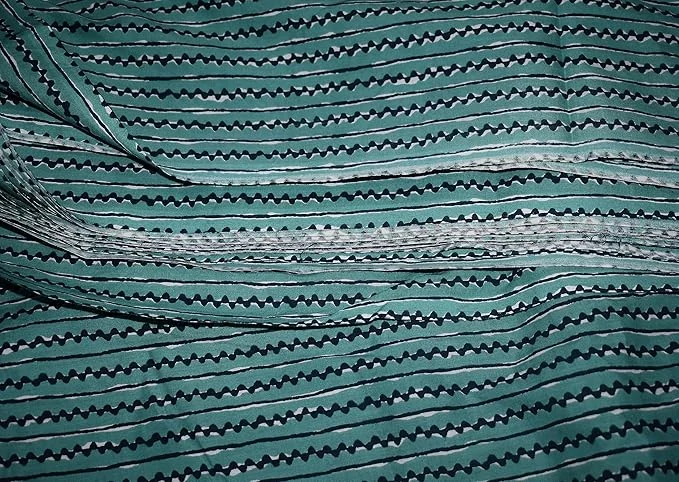 Women’s Pure Cotton Green Printed Dress Material Fabric Precut Kurti Kurta Salwar Suit Skirt Shirt Soft Breathable Tailoring Ethnic Daily Wear image 2