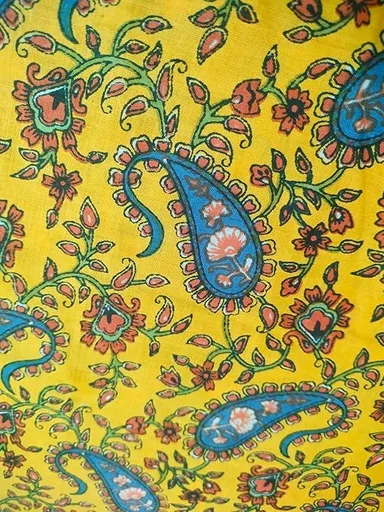 Cotton Printed Running Dress Material for Kurti, Salwar Suit, Shirt | 2.5 Meter Precut Fabric 44 Inch Width, Yellow | Jaipuri Cotton Fabric for Women thumbnail 1