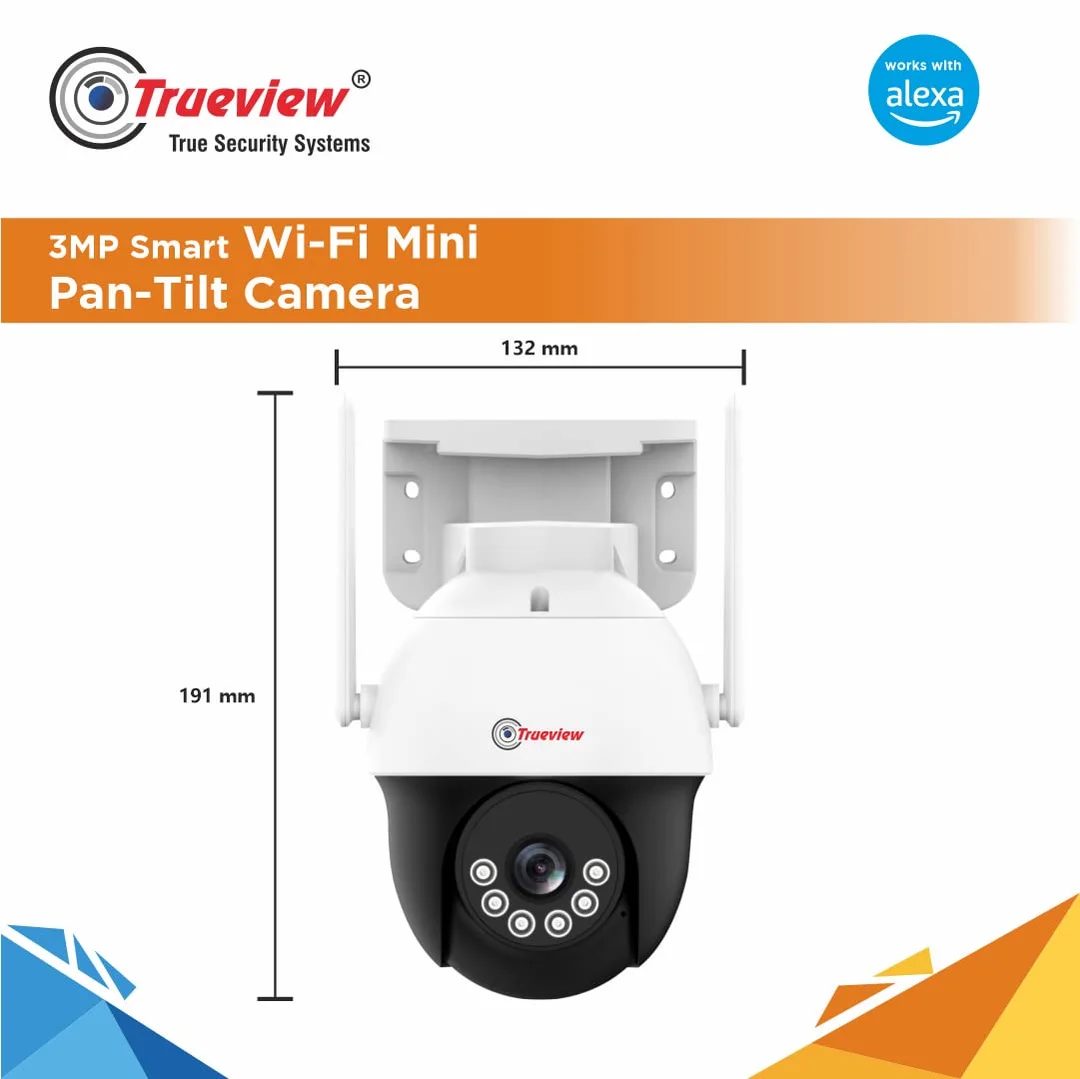 Trueview WiFi 3MP | Mini Pan-Tilt Zoom CCTV Camera with Colour Night Vision & Intruder Alarm image 5