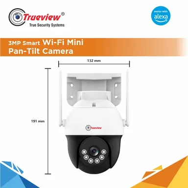 Trueview WiFi 3MP | Mini Pan-Tilt Zoom CCTV Camera with Colour Night Vision & Intruder Alarm thumbnail 4