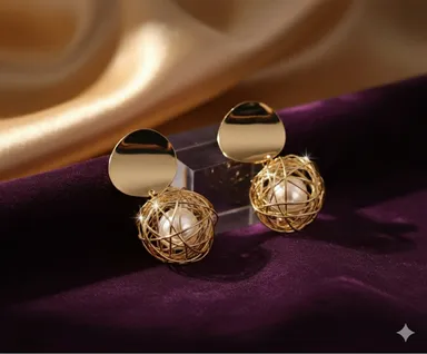 Trendy Pearl Ball Earrings for Women & Girls thumbnail 7