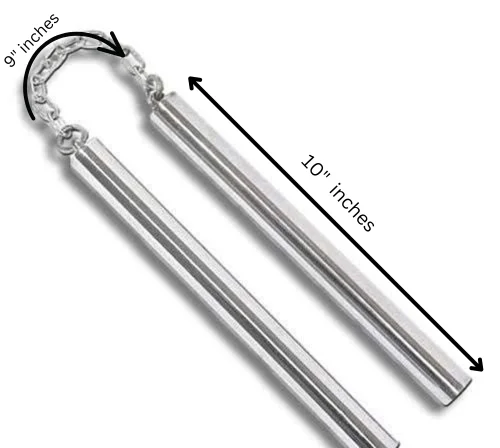 Stainless Steel Metal Nunchaku Martial Arts Training Weapon with Chain Connector | Fitness, Practice & Combat Training Tool for Beginners and Professionals image 2