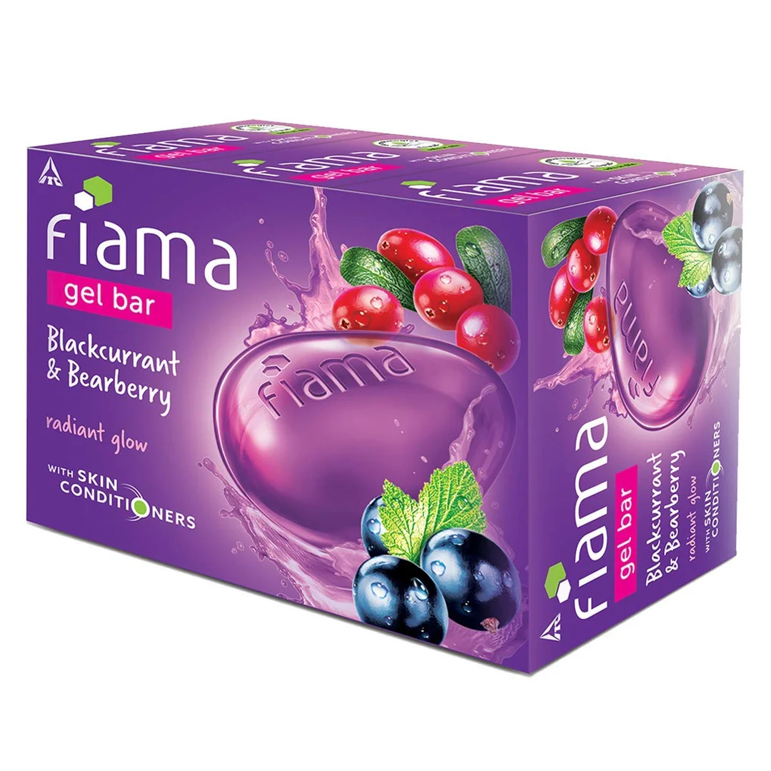 Fiama Gel Bar Blackcurrant & Bearberry 375g (Pack of 3) |Radiant Glow Soap for All Skin Types image 2