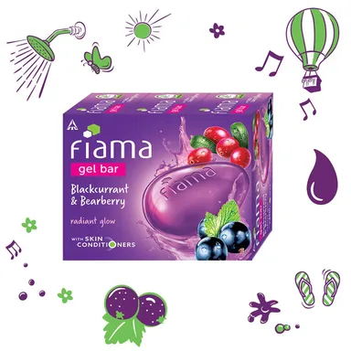 Fiama Gel Bar Blackcurrant & Bearberry 375g (Pack of 3) |Radiant Glow Soap for All Skin Types thumbnail 5