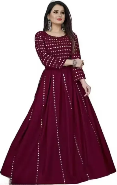 Muun marron Three Quarter Sleeve Top for Women XL| Elegant Maroon Knit |Blouse with 3/4 Sleeves |Casual & Party Wear thumbnail 0