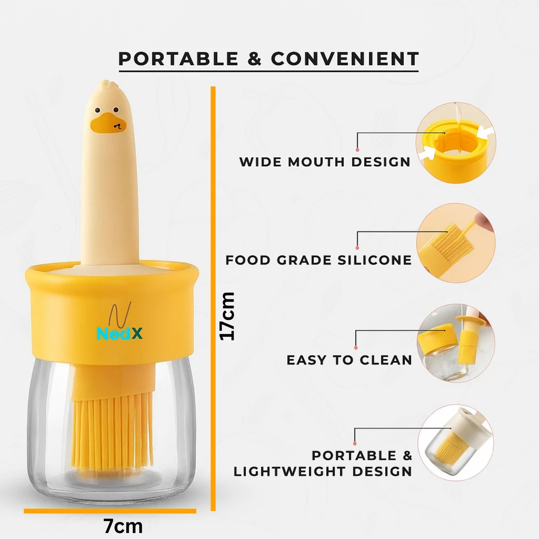 Oil Dispenser for Kitchen | 2 IN 1 |Oil Dispenser Bottle with Silicone Basting Brush for Cooking |Vinegar Sauce BBQ Grill Frying Baking |Air Fryer image 2