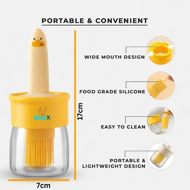 Oil Dispenser for Kitchen | 2 IN 1 |Oil Dispenser Bottle with Silicone Basting Brush for Cooking |Vinegar Sauce BBQ Grill Frying Baking |Air Fryer  thumbnail 1