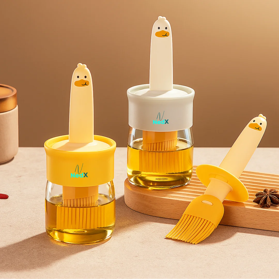 Oil Dispenser for Kitchen | 2 IN 1 |Oil Dispenser Bottle with Silicone Basting Brush for Cooking |Vinegar Sauce BBQ Grill Frying Baking |Air Fryer image 1