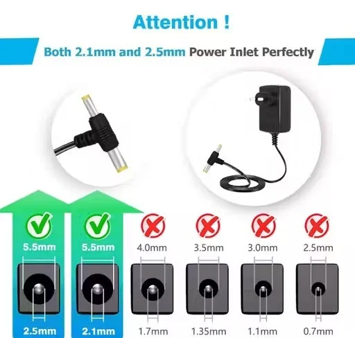 V3Deals 12V 2A DC Power Adapter| 3 Pin Plug Charger for Set Top Box, CCTV Camera, LED Strip, TV, LCD Monitor, Printer & More (2.5mm x 5.5mm Jack) (YA1215 SMPS 2A) image 5