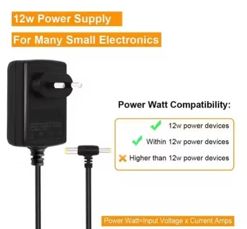 V3Deals 12V 2A DC Power Adapter| 3 Pin Plug Charger for Set Top Box, CCTV Camera, LED Strip, TV, LCD Monitor, Printer & More (2.5mm x 5.5mm Jack) (YA1215 SMPS 2A) image 6