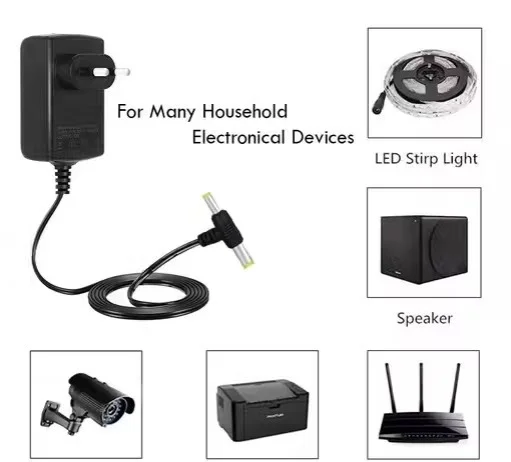 V3Deals 12V 2A DC Power Adapter| 3 Pin Plug Charger for Set Top Box, CCTV Camera, LED Strip, TV, LCD Monitor, Printer & More (2.5mm x 5.5mm Jack) (YA1215 SMPS 2A) image 3