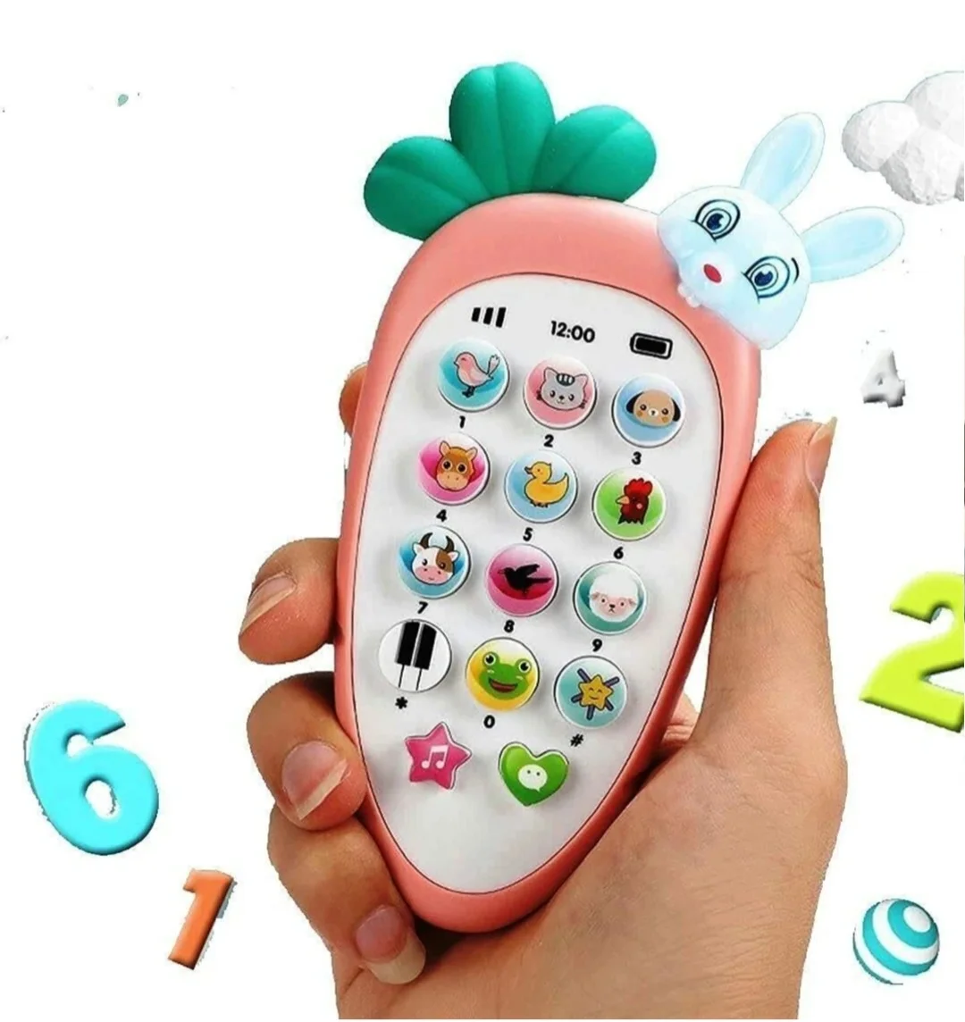 Rabbit Phone Smart Toy for Kids | Cordless Musical Mobile Phone with Interactive Buttons, Smart LED Lights, Durable & Lightweight Educational Toy for Toddlers and Children image 1