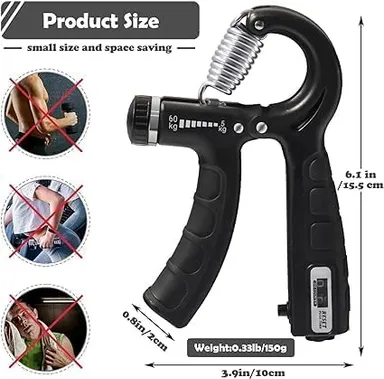 Adjustable Finger & Hand Gripper for Gym Workout, Forearm Strengthener with Resistance Control for Veins Exercise, Grip Training & Hand Health thumbnail 1