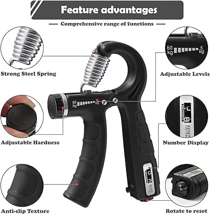 Adjustable Finger & Hand Gripper for Gym Workout, Forearm Strengthener with Resistance Control for Veins Exercise, Grip Training & Hand Health image 3