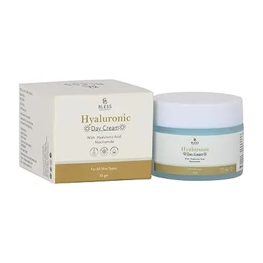 Bless Organics Hyaluronic Day Cream | Deep Hydration | Non-Sticky Moisturizer with SPF | Brightens | Firms & Smoothens Skin | For All Skin Types thumbnail 1