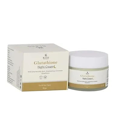 Bless Organics Glutathione Night Cream | Skin Brightening | Anti-Pigmentation & Repair Cream | Deep Nourishment & Even Tone | For All Skin Types thumbnail 1