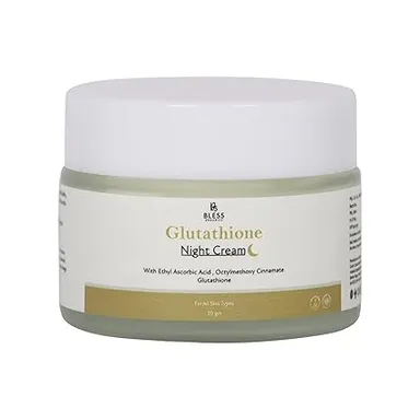 Bless Organics Glutathione Night Cream | Skin Brightening | Anti-Pigmentation & Repair Cream | Deep Nourishment & Even Tone | For All Skin Types thumbnail 0
