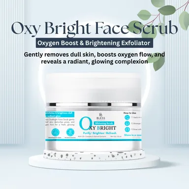 Bless Organics Oxy Bright Face Scrub | Oxygen Boosting | Deep Cleansing & Brightening Scrub | For Fresh |  Smooth & Glowing Skin thumbnail 2
