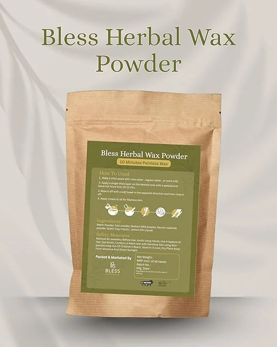 Bless Organics Herbal Wax Powder | 100% Natural Hair Removal | Smooth | Bright & Tan-Free Skin | Suitable for All Skin Types image 3