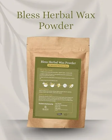 Bless Organics Herbal Wax Powder | 100% Natural Hair Removal | Smooth | Bright & Tan-Free Skin | Suitable for All Skin Types thumbnail 2