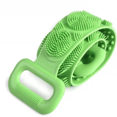 V3Deals Silicone Body Back Scrubber, Double-Sided Exfoliating Bath Brush | Deep Cleansing & Massage Belt for Shower & Dead Skin Removal (Pack of 1, Random Color) thumbnail 10