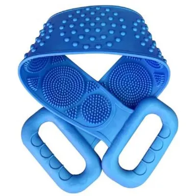 V3Deals Silicone Body Back Scrubber, Double-Sided Exfoliating Bath Brush | Deep Cleansing & Massage Belt for Shower & Dead Skin Removal (Pack of 2, Random Color) thumbnail 2