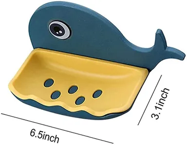 V3Deals Soap Stand Holder for Bathroom Kitchen Sink Magic Stickers Wall Mounted (Pack of 2 Pcs) Soap Dish Holder, Fish Design Random Color(Plastic) thumbnail 1