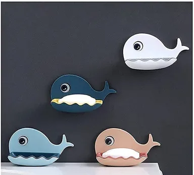 V3Deals Soap Stand Holder for Bathroom Kitchen Sink Magic Stickers Wall Mounted (Pack of 2 Pcs) Soap Dish Holder, Fish Design Random Color(Plastic) thumbnail 6