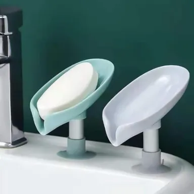 V3Deals Self-Draining Soap Dish – Modern Leaf Design with Drainage Holes, Leak-Proof & Durable Plastic for Bathroom or Kitchen Sink, Easy to Clean (Multicolor, plastic, Pack of 4) thumbnail 2