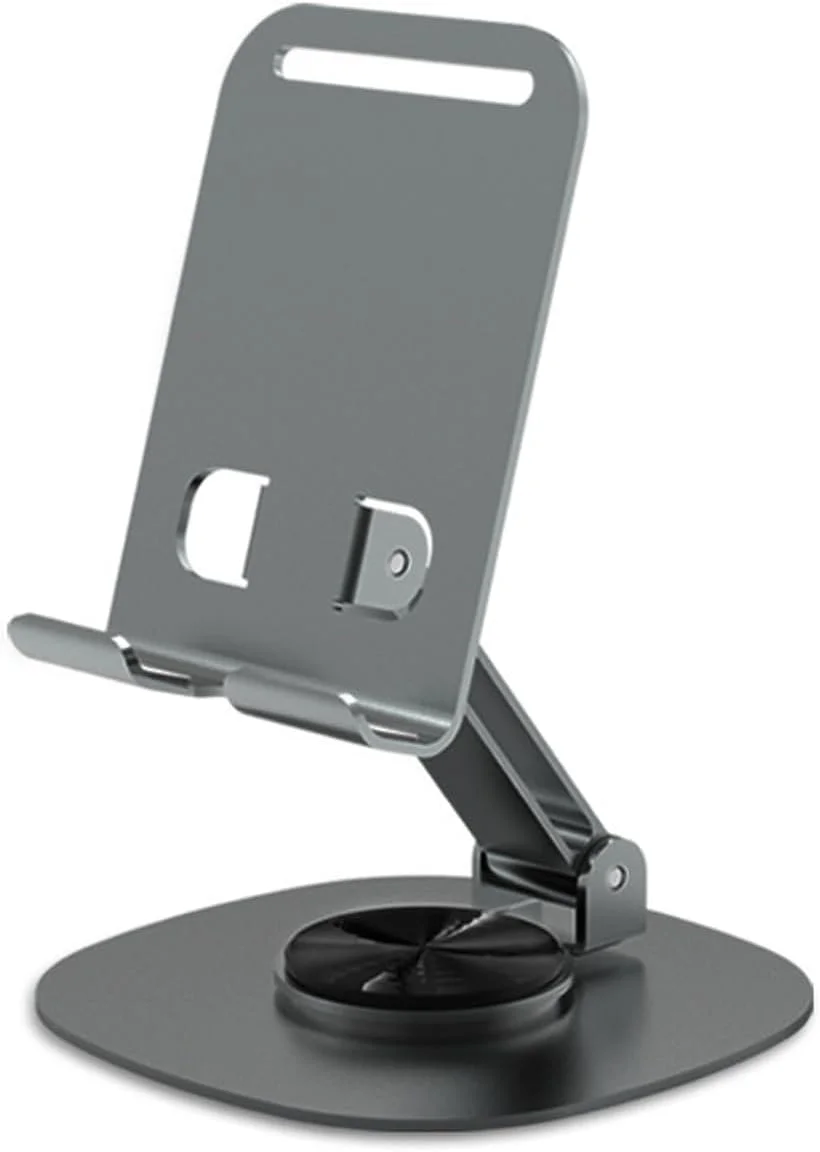 360° Rotating Height Adjustable Mobile Phone Stand | Foldable Metal Desk Phone Holder for 4–10 Inch Smartphones image 1