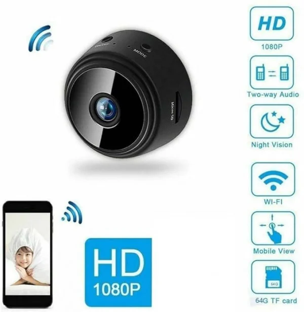WIRELESS A9 CAMERA |HomeEye A9 Mini Magnetic Wi‑Fi Full HD 1080p Spy Camera image 7