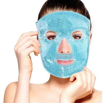 Hidak Cooling Face & Eye Mask Ice Pack With Foam Earplugs | Reusable Plush Cold Gel Pack for Under‑Eye Puffiness Dark Circles| Migraine & Sleep Pressure Relief |(Green) image 2