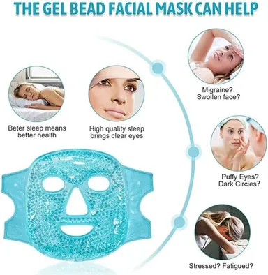 Hidak Cooling Face & Eye Mask Ice Pack With Foam Earplugs | Reusable Plush Cold Gel Pack for Under‑Eye Puffiness Dark Circles| Migraine & Sleep Pressure Relief |(Green) thumbnail 5