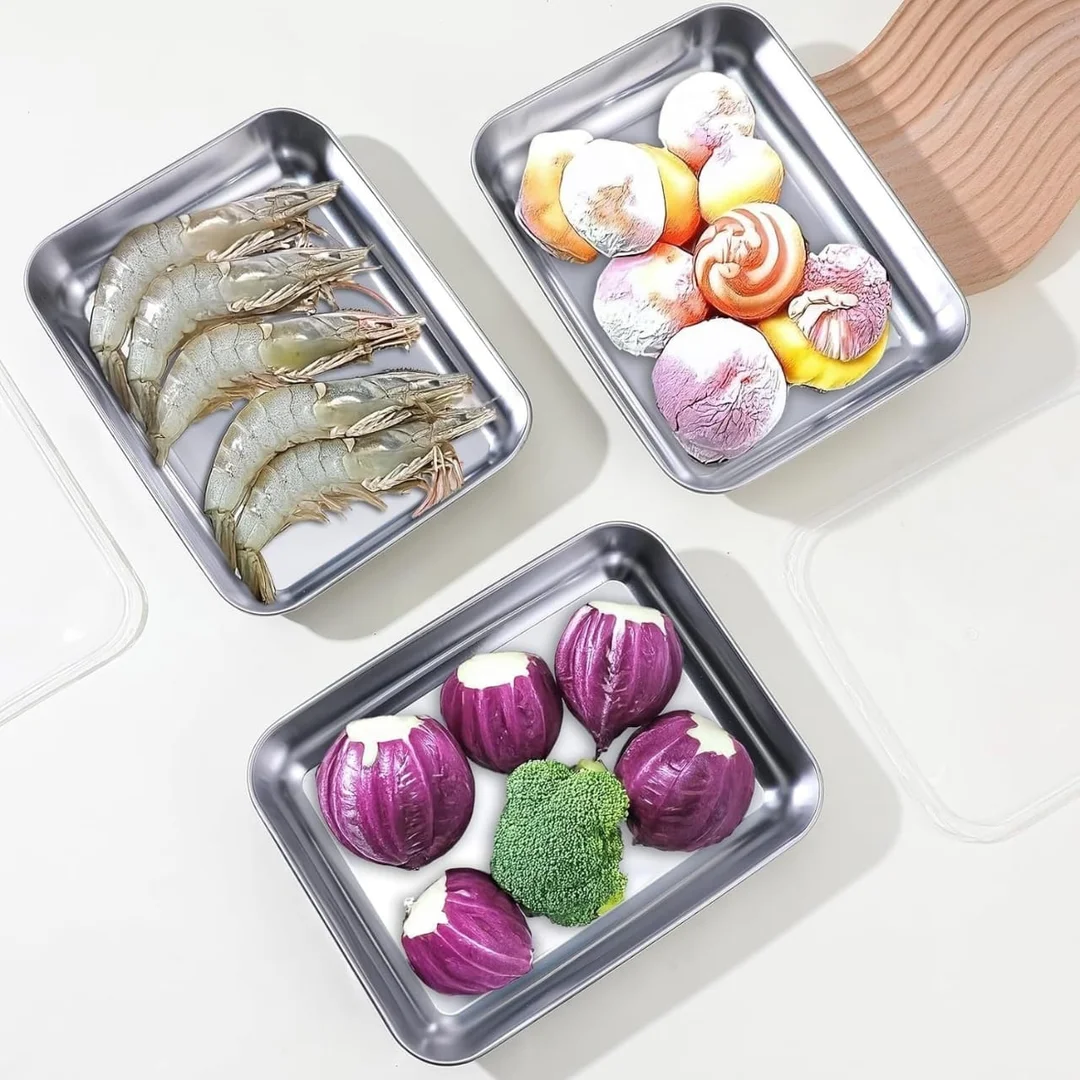 1500 ml Stainless Steel Food Storage Container with Transparent Lid | Leakproof Rectangular Kitchen Storage Box for Microwave| Freezer & Dishwasher Safe Food Storage and Serving image 3