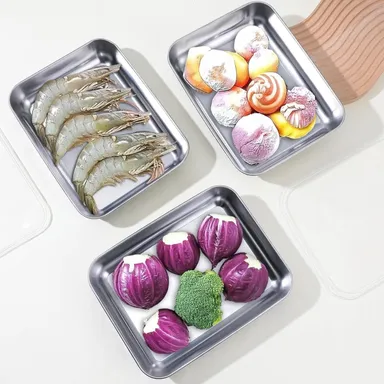 1500 ml Stainless Steel Food Storage Container with Transparent Lid | Leakproof Rectangular Kitchen Storage Box for Microwave| Freezer & Dishwasher Safe Food Storage and Serving thumbnail 2