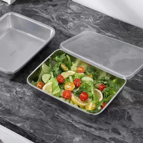 1500 ml Stainless Steel Food Storage Container with Transparent Lid | Leakproof Rectangular Kitchen Storage Box for Microwave| Freezer & Dishwasher Safe Food Storage and Serving image 5