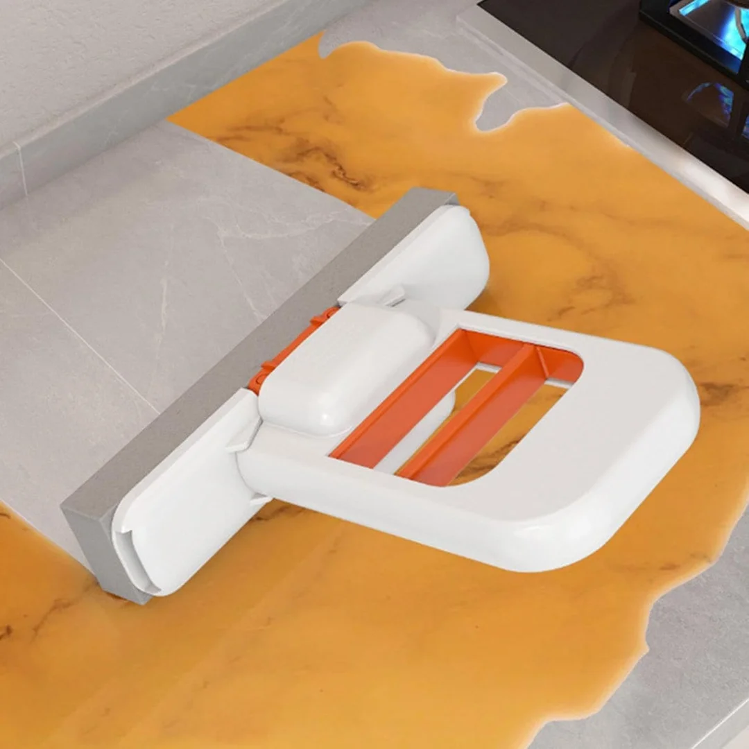 Mini Foldable Desktop Mop with Self-Squeeze PVA Sponge Head for Wet & Dry Table| Counter and Office Desk Cleaning image 4
