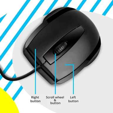 Zebronics Zeb Alex Wired USB Optical Mouse, 3 Buttons, Ergonomic Design, High Precision, Plug and Play, Compatible with Windows, Mac, Linux thumbnail 3