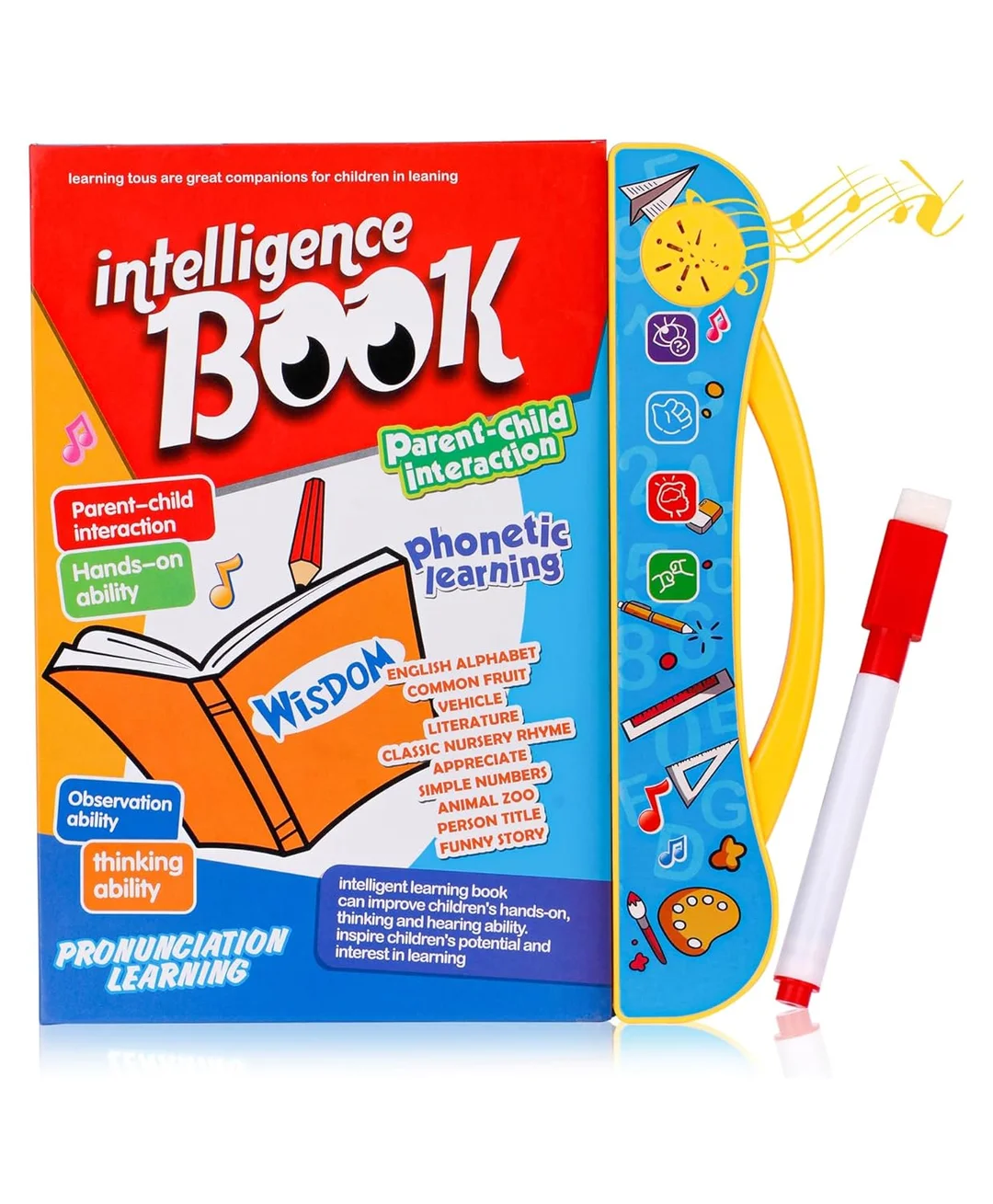 Storio Intelligence Book Sound Book for Children 3-7 Years, English Letters & Words Learning, Numbers Shapes Activities Educational Toy for Toddlers Fun Learning image 1