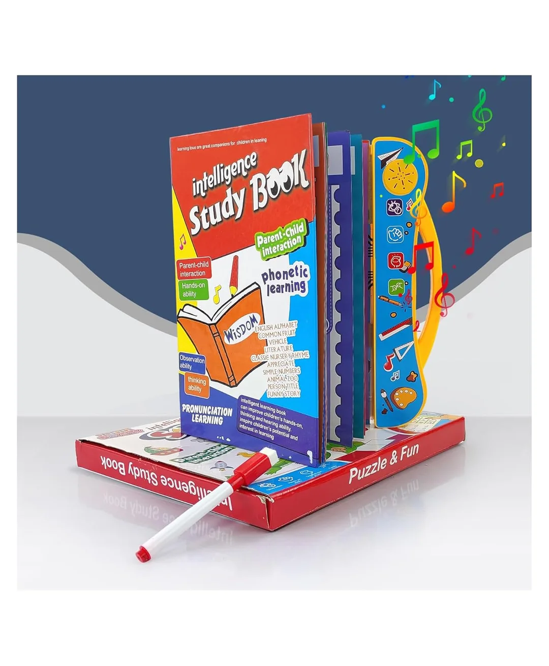 Storio Intelligence Book Sound Book for Children 3-7 Years, English Letters & Words Learning, Numbers Shapes Activities Educational Toy for Toddlers Fun Learning image 2