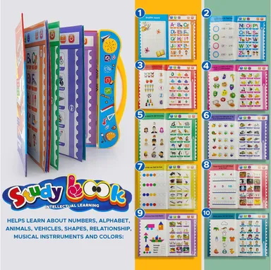Storio Intelligence Book Sound Book for Children 3-7 Years, English Letters & Words Learning, Numbers Shapes Activities Educational Toy for Toddlers Fun Learning thumbnail 2