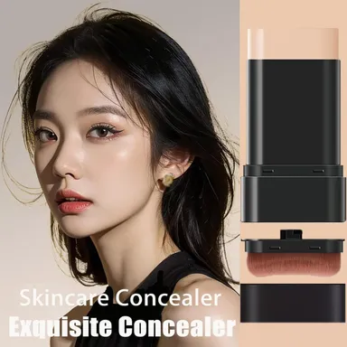 2 in 1 Luxury Flawless Eraser Foundation Stick with Built-in Brush Korean Hydrating Lightweight Waterproof Base Makeup Stick for Smooth Coverage for All Skin Types 1 Pc thumbnail 4