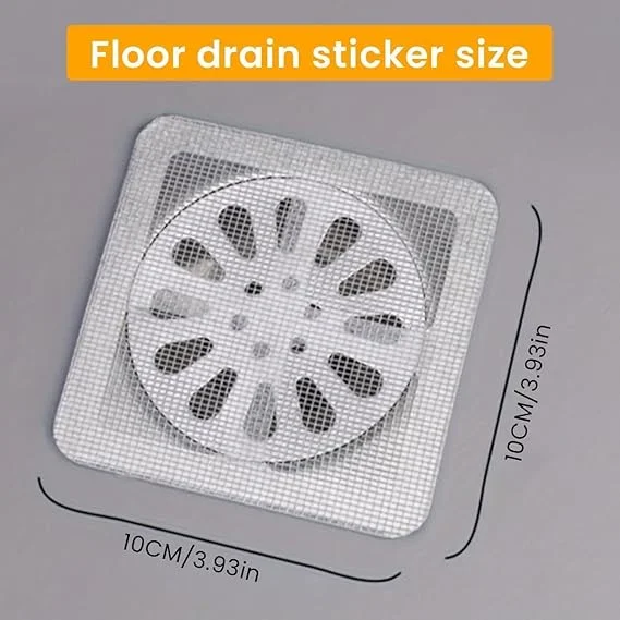 Shower Drain Mesh Sticker Disposable Hair Catcher Pack of 10 for Bathroom Anti Clog Use|Self Adhesive Hair Catcher Disposable Anti Block Filter image 3