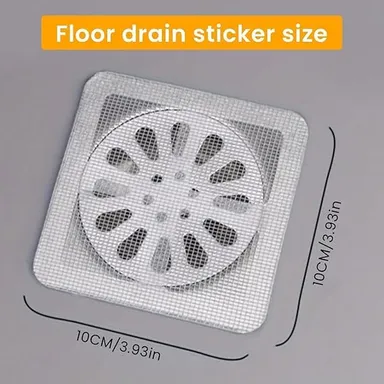 Shower Drain Mesh Sticker Disposable Hair Catcher Pack of 10 for Bathroom Anti Clog Use|Self Adhesive Hair Catcher Disposable Anti Block Filter thumbnail 2