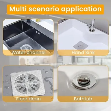 Shower Drain Mesh Sticker Disposable Hair Catcher Pack of 10 for Bathroom Anti Clog Use|Self Adhesive Hair Catcher Disposable Anti Block Filter thumbnail 4